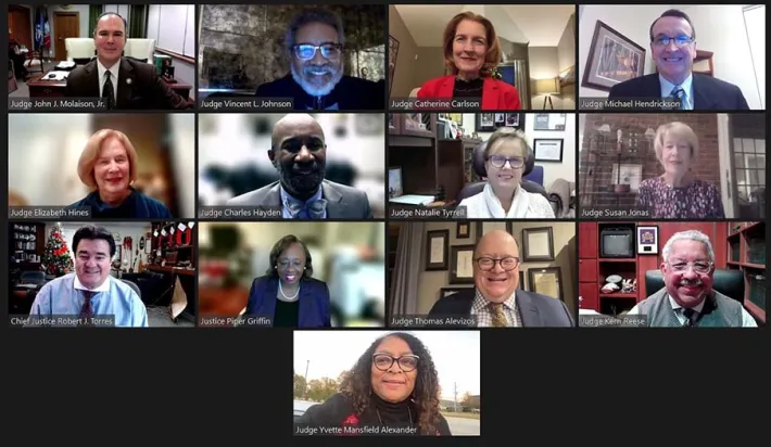 AJA leadership 2023-2025 on a webinar call